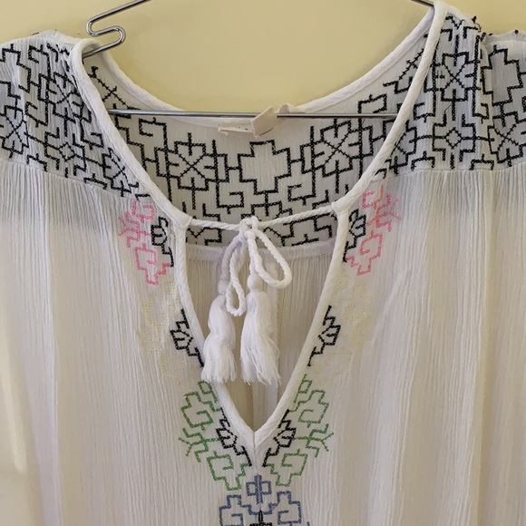 White Summer Boho Mini Dress - Picture 3 of 7